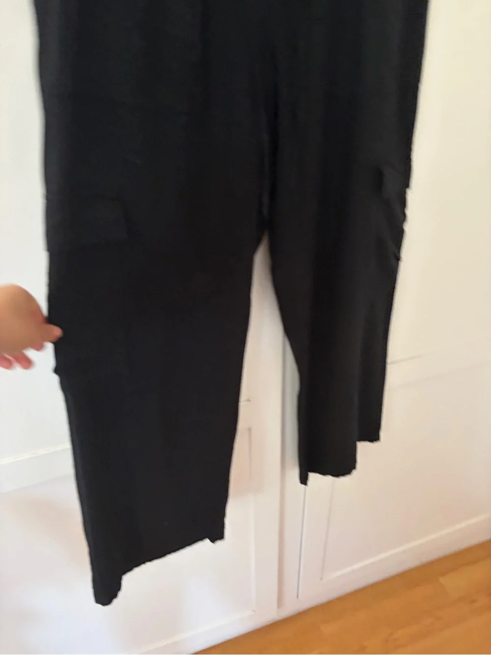 H&M Black Linen Straight Cargo Pants Size Medium
